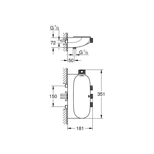 Grohe Grohtherm Smartcontrol Combi Exposed or Concealed Thermostatic Shower Mixer with 3 Valves - Unbeatable Bathrooms