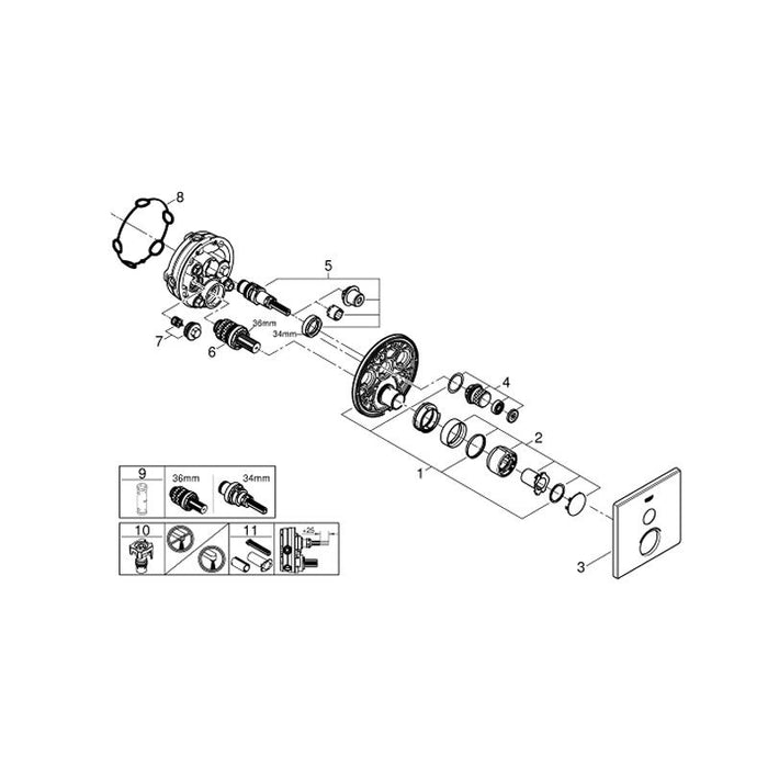 Grohe Grohtherm Smartcontrol Concealed Mixer with One Valve - Unbeatable Bathrooms