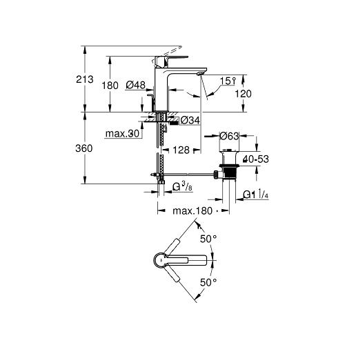 Grohe Lineare 1/2 Inch Small Size Basin Mixer with Standard High Spout - Unbeatable Bathrooms