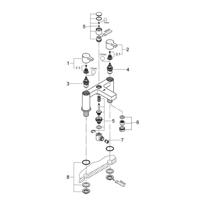 Grohe Lineare 1/2 Inch Two Handled Bath or Shower Mixer - Unbeatable Bathrooms