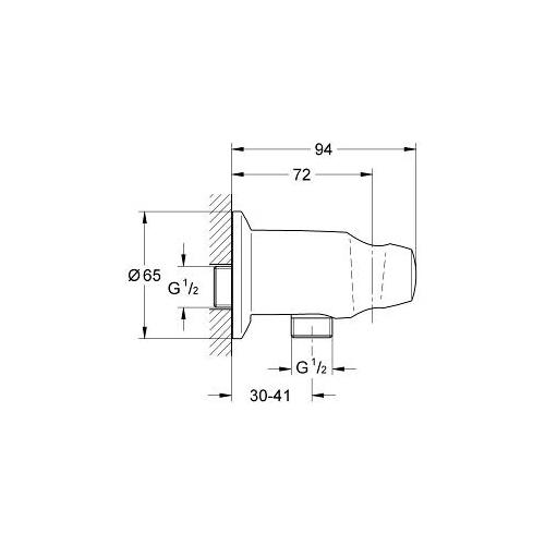 Grohe Movario 1/2 Inch Chrome Shower Outlet Elbow - Unbeatable Bathrooms