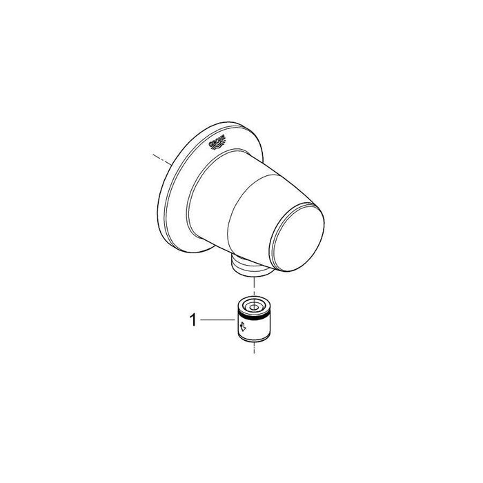 Grohe Movario 1/2 Inch Chrome Shower Outlet Elbow with Protected Against Backflow - Unbeatable Bathrooms