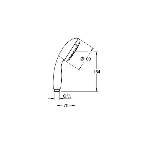Grohe New Tempesta Hand Shower with 2 Sprays and Anti Limescale System - Unbeatable Bathrooms