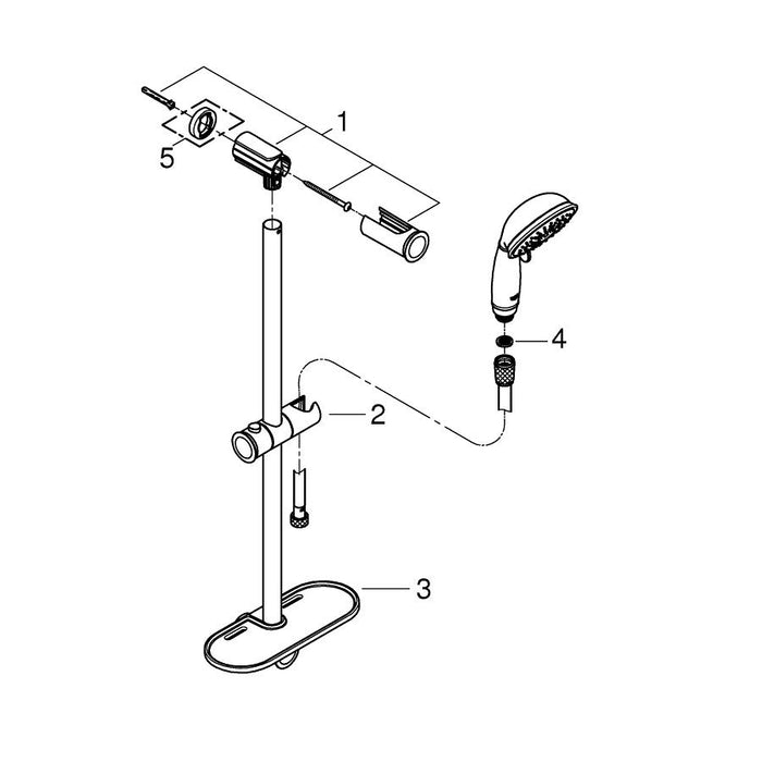 Grohe New Tempesta Rustic Shower Rail Set with 4 Sprays - Unbeatable Bathrooms