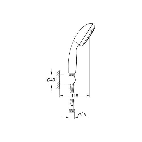 Grohe New Tempesta Wall Holder Set with 2 Sprays - Unbeatable Bathrooms