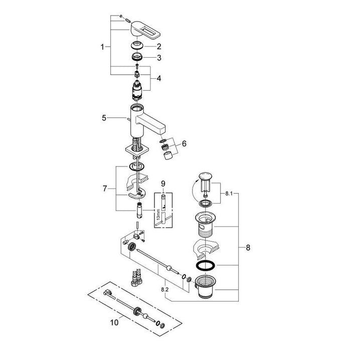Grohe Quadra 1/2 Inch Extra Small Size Basin Mixer - Unbeatable Bathrooms