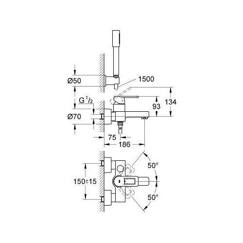 Grohe Quadra 1/2 Inch Single Lever Bath or Shower Mixer - Unbeatable Bathrooms