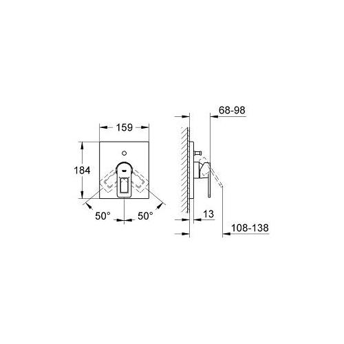 Grohe Quadra Single Lever Bath or Shower Mixer Trim - Unbeatable Bathrooms