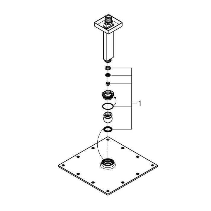 Grohe Rainshower Allure Ceiling Shower Head Set with 1 Spray - Unbeatable Bathrooms