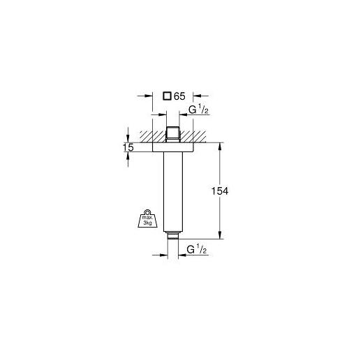 Grohe Rainshower Ceiling 154mm Shower Arm - Unbeatable Bathrooms