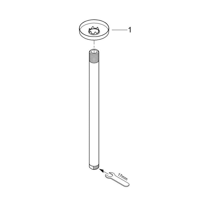 Grohe Rainshower Ceiling 292mm Shower Arm - Unbeatable Bathrooms