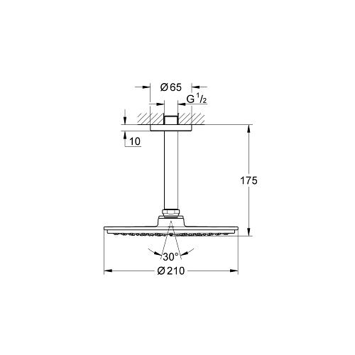 Grohe Rainshower Cosmopolitan Ceiling Shower Head Set with Anti-Limescale System - Unbeatable Bathrooms