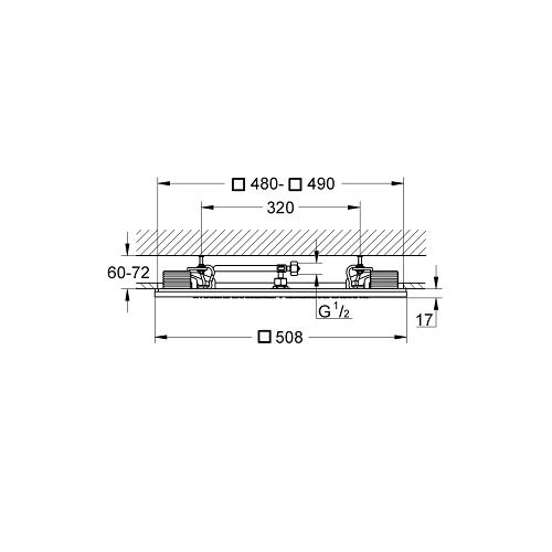 Grohe Rainshower F Series 20 inch Ceiling Shower with Light and 1 Spray - Unbeatable Bathrooms