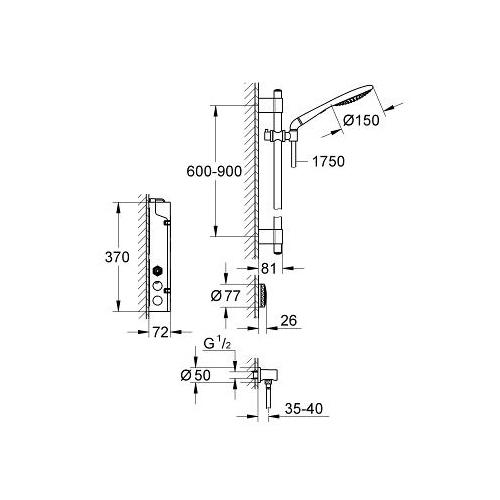 Grohe Rainshower Solo Chrome F Digital Shower Set - Unbeatable Bathrooms