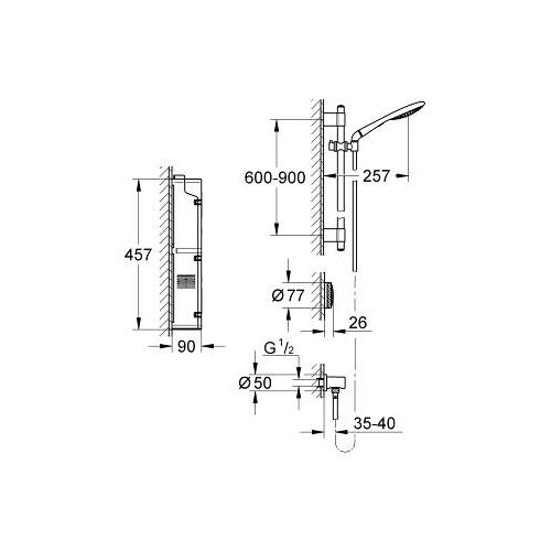 Grohe Rainshower Solo F Digital Shower Set with Wireless Technology - Unbeatable Bathrooms