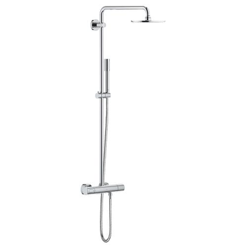 Grohe Rainshower System 210mm Chrome with Thermostat for Wall Mounting - Unbeatable Bathrooms