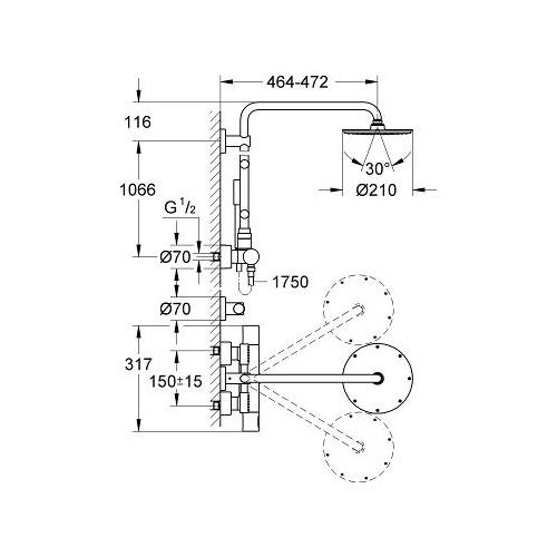 Grohe Rainshower System Chrome Shower with Thermostat and Side Showers - Unbeatable Bathrooms