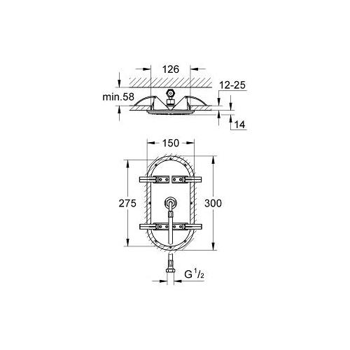 Grohe Rainshower Veris Ceiling Shower with 1 Spray - Unbeatable Bathrooms