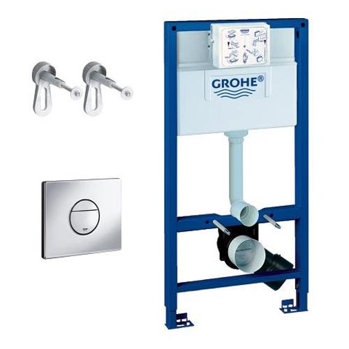Grohe Rapid SL Installation System 3 in 1 Set for WC with Chrome Flush Plate - Unbeatable Bathrooms