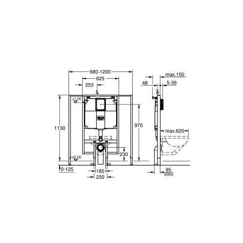 Grohe Rapid SL Installation System Set for WC with 1/2 Inch Water Supply - Unbeatable Bathrooms