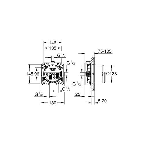 Grohe Rapido 1/2 Inch Smart Box Universal Rough in Box - Unbeatable Bathrooms