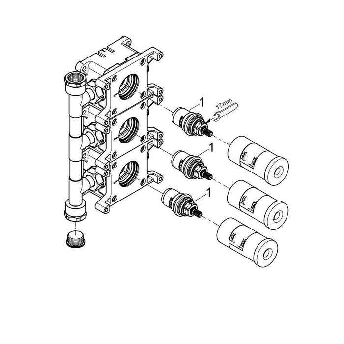 Grohe Rapido C or Concealed Valves Rough in for Triple Volume Control - Unbeatable Bathrooms
