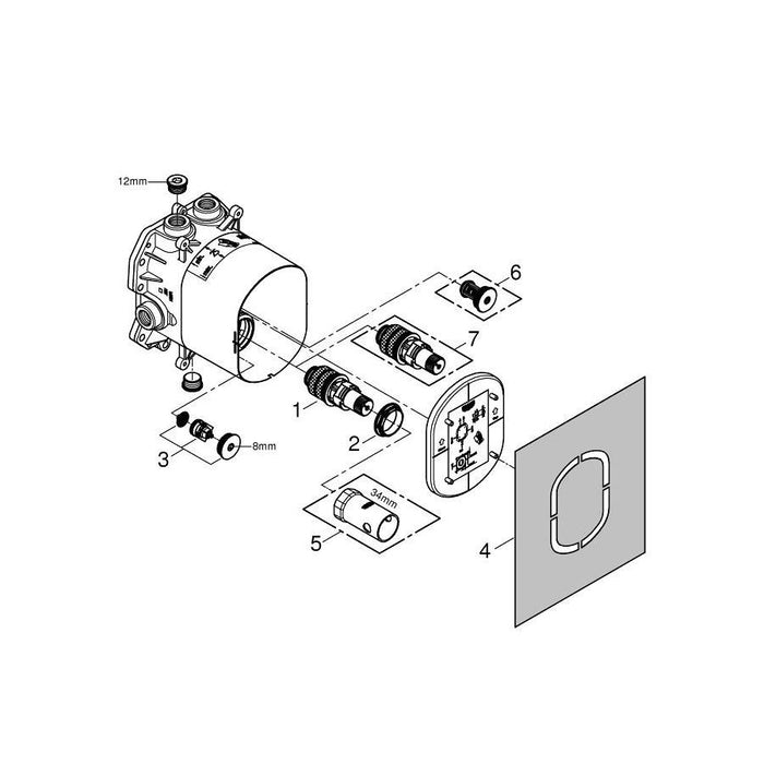 Grohe Rapido T Universal Thermostatic Mixer for Concealed Installation - Unbeatable Bathrooms