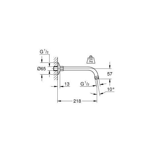 Grohe Relexa 218mm Shower Arm - Unbeatable Bathrooms