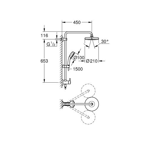 Grohe Retrofit System Shower System with Diverter for Wall Mounting