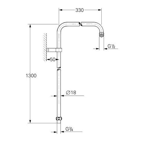 Grohe Riser 1300mm Pipe - Unbeatable Bathrooms