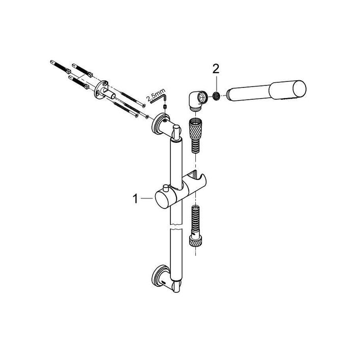 Grohe Sena Shower Rail Set with 1 Spray - Unbeatable Bathrooms