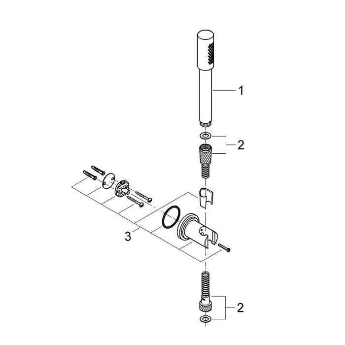 Grohe Sena Wall Holder Set with 1 Spray - Unbeatable Bathrooms
