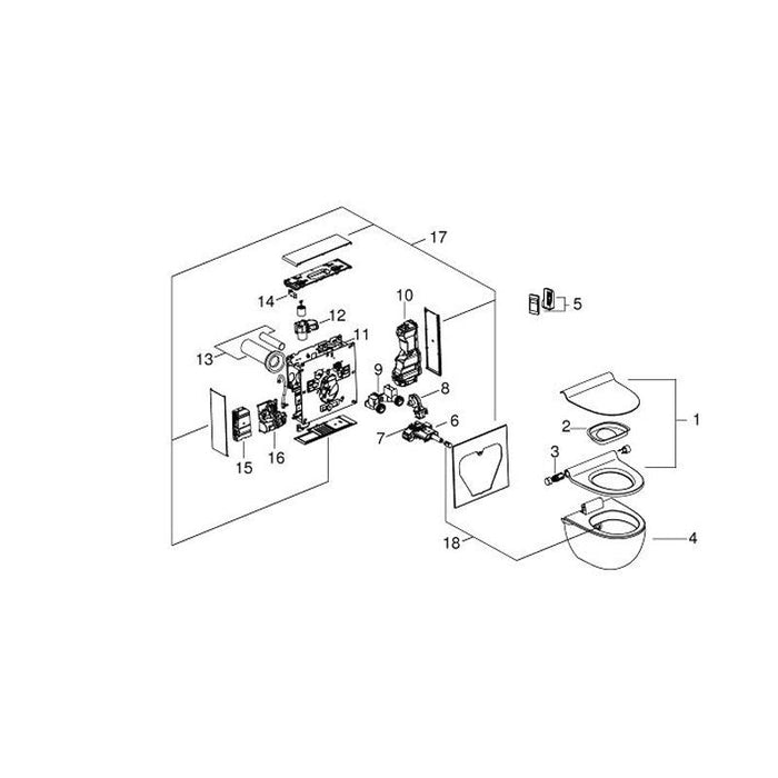 Grohe Sensia IGS Wall Hung Shower Toilet System for Concealed Cisterns - 39111SH0 - Unbeatable Bathrooms