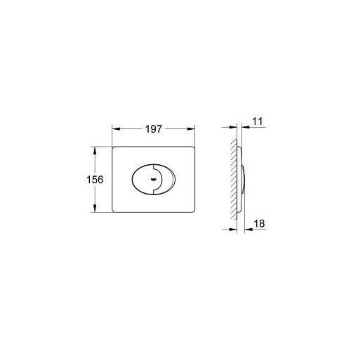 Grohe Skate Air Flush Plate for Horizontal Installation - Unbeatable Bathrooms