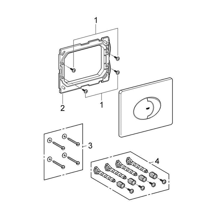 Grohe Skate Air Flush Plate for Horizontal Installation - Unbeatable Bathrooms