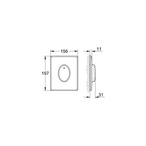 Grohe Skate Air Flush Plate for Vertical Installation - Unbeatable Bathrooms