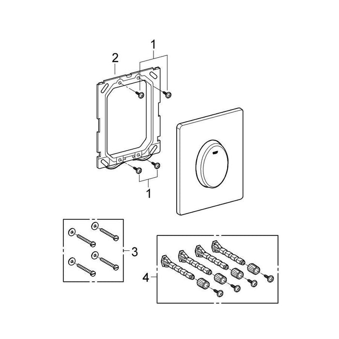 Grohe Skate Air Flush Plate for Vertical Installation - Unbeatable Bathrooms