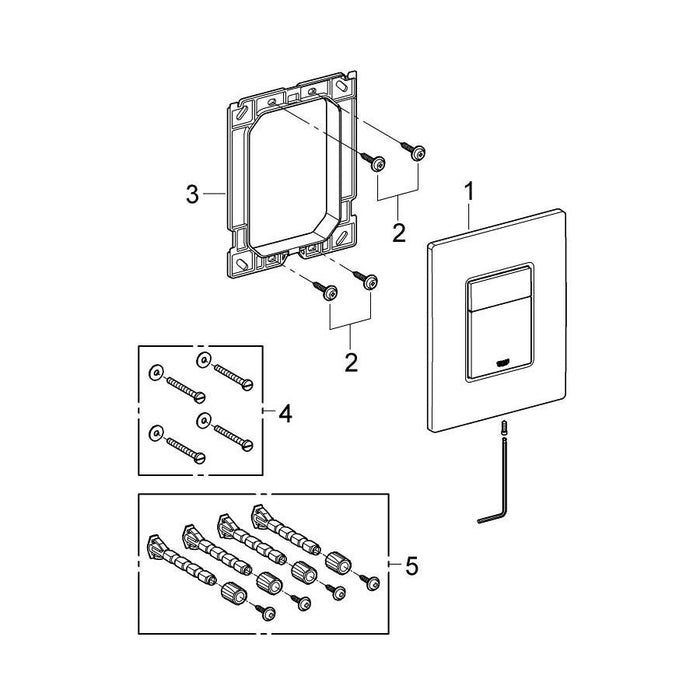 Grohe Skate Cosmopolitan Flush Plate for Dual Flush or Start and Stop Actuation - Unbeatable Bathrooms