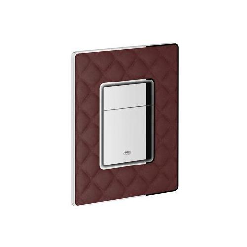Grohe Skate Cosmopolitan Flush Plate with Leather Surface and Quilted - Unbeatable Bathrooms