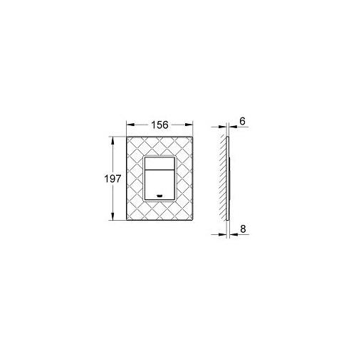 Grohe Skate Cosmopolitan Flush Plate with Leather Surface and Quilted - Unbeatable Bathrooms