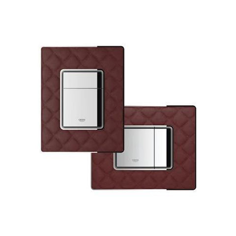 Grohe Skate Cosmopolitan Flush Plate with Leather Surface and Quilted - Unbeatable Bathrooms