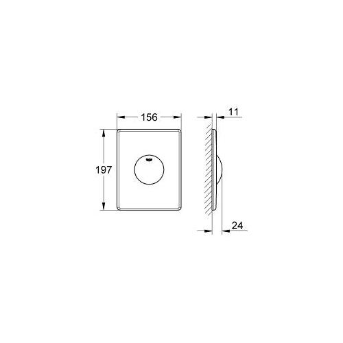 Grohe Skate Flush Plate for Pneumatic Drop Valve - Unbeatable Bathrooms