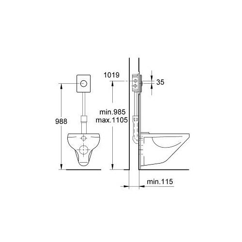 Grohe Skate Flush Plate for Vertical Installation - Unbeatable Bathrooms