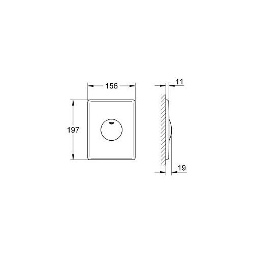 Grohe Skate Flush Plate for Vertical Installation - Unbeatable Bathrooms