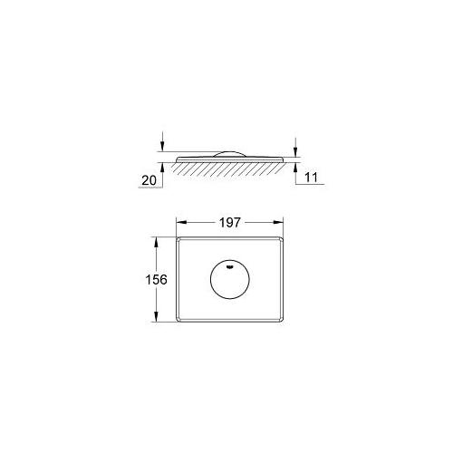 Grohe Skate Stainless Steel Wall Plate for Single Flush Actuation - Unbeatable Bathrooms