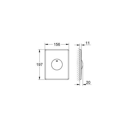 Grohe Skate Stainless Steel Wall Plate for Single Flush Actuation - Unbeatable Bathrooms