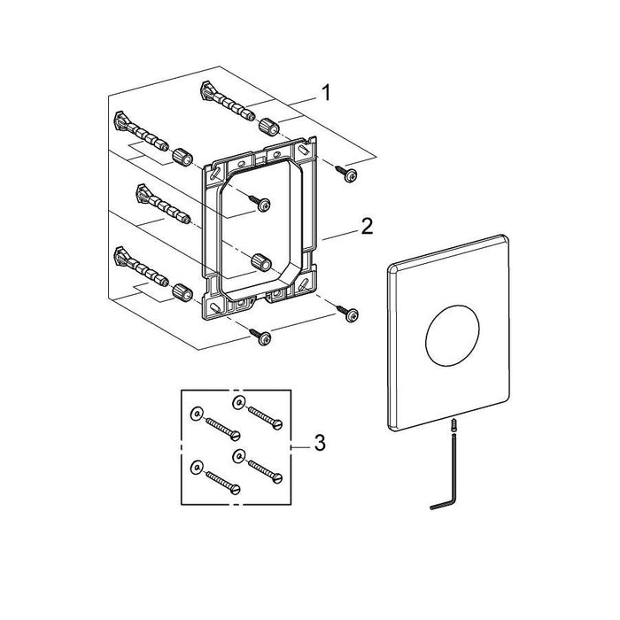 Grohe Skate Stainless Steel Wall Plate for Single Flush Actuation - Unbeatable Bathrooms