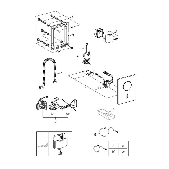 Grohe Tectron Skate Infra Red Electronic for WC Flushing Cistern with Servo Motor - Unbeatable Bathrooms