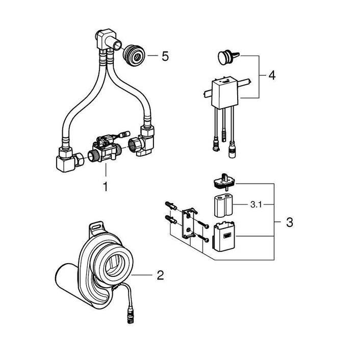 Grohe Temperature Sensor for Urinal with Water Connection Set and Stop Valve - Unbeatable Bathrooms