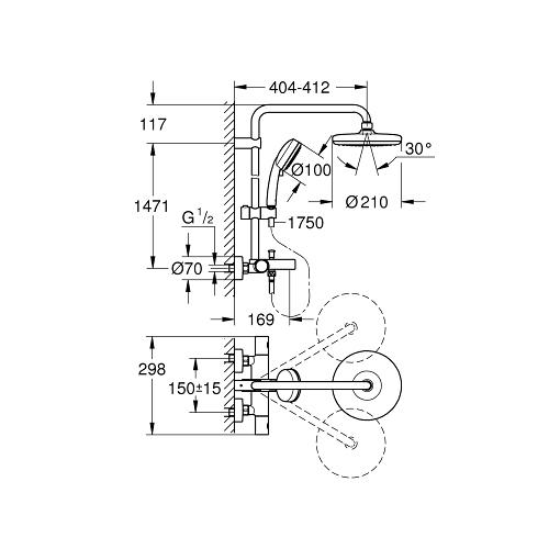 Grohe Tempesta Cosmopolitan System Shower System with Bath Thermostat for Wall Mounting - Unbeatable Bathrooms